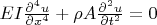 $  EI\frac { \partial^4 u} {\partial {x^4}}+\rho A \frac { \partial^2 u} {\partial {t^2}}= 0
