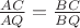 $\frac {AC} {AQ} =\frac {BC} {BQ}$