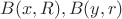 $B(x, R), B(y, r)$