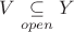 $V\underset{open}{ \subseteq }Y$