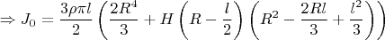 $$\Rightarrow J_{0}=\frac{3\rho\pi l}{2}\left(\frac{2R^{4}}{3}+H\left(R-\frac{l}{2} \right)\left(R^{2}-\frac{2Rl}{3} +\frac{l^{2}}{3}\right) \right)$$