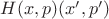 $H(x,p)\neqH(x',p')$ $H(x,p)\neqH(x',p')$
