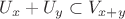 $U_x+U_y\subset V_{x+y}$ $U_x+U_y\subset V_{x+y}$