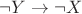 $\neg Y\to\neg X$