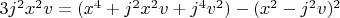 $3 j^2 x^2 v=(x^4+j^2 x^2 v+j^4 v^2)-(x^2-j^2 v)^2$