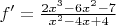$f'=\frac{2x^3-6x^2-7}{x^2-4x+4}$