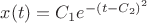 $x(t)=C_1 e^{-(t-C_2)^2}$