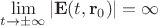 $\lim\limits_{t\to\pm\infty}|\mathbf E(t,\mathbf r_0)|=\infty$