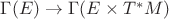 $\Gamma (E)\rightarrow \Gamma(E\times T^*M)$