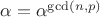 $\alpha=\alpha^{\gcd(n,p)}$