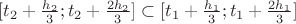 $[t_2+\frac {h_2}3;t_2+\frac{2h_2}3]\subset[t_1+\frac {h_1}3;t_1+\frac{2h_1}3]$