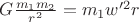 $G \frac{m_1 m_2}{r^2} = m_1 w'^2 r$