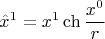 $$ \hat{x}^1=x^1 \ch{\frac{x^0}{r}} $$