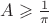 $A\geqslant\frac{1}{\pi}$ $A\geqslant\frac{1}{\pi}$