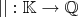 $ || : \mathbb{K} \rightarrow \mathbb{Q} $