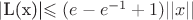 |L(x)|\leqslant(e-e^{-1}+1)||x||