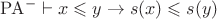 $\mathrm{PA}^- \vdash x \leqslant y \rightarrow s(x) \leqslant s(y)$