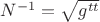 $N^{-1} = \sqrt{g^{t t}}$