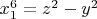 $x_1^6=z^2-y^2$