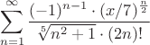 $$\sum\limits_{n=1}^{\infty} \frac{(-1)^{n-1} \cdot (x/7)^{\frac{n}{2}}}{\sqrt[5]{n^2+1} \cdot (2n)!}$$