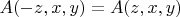 $A(-z,x,y) = A(z,x,y)$