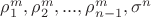 $\[\rho _1^m,\rho _2^m,...,\rho _{n - 1}^m,{\sigma ^n}\]$