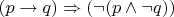 $(p \to q) \Rightarrow (\lnot (p \land \lnot q))$