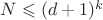 $N\leqslant (d+1)^k$