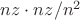 $nz \cdot nz/n^2$