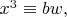 $x^3 \equiv b w,$