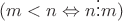 $(m<n \Leftrightarrow n \vdots m)$