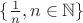 $\{\frac{1}{n},n\in\mathbb N\}$