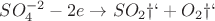 $SO_4^{-2} - 2e \rightarrow SO_2&uarr; + O_2&uarr;$