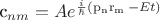 c_{nm}=Ae^{\frac{i}{\hbar}(\operatorname{p_nr_m}-Et)}$