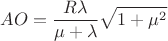 $$AO=\frac{R\lambda}{\mu+\lambda}\sqrt{1+\mu^2}$$