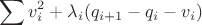 $$\sum{v_i^2+\lambda_i(q_{i+1}-q_i-v_i)}$$