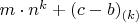 $m\cdot n^k+(c-b)_{(k)}$