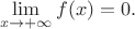$$\lim_{x \to +\infty} f(x) = 0.$$