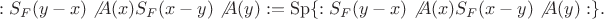 $$:S_F(y-x)\not A(x)S_F(x-y)\not A(y):=\operatorname{Sp}\{:S_F(y-x)\not A(x)S_F(x-y)\not A(y):\}.$$ $$:S_F(y-x)\not A(x)S_F(x-y)\not A(y):=\operatorname{Sp}\{:S_F(y-x)\not A(x)S_F(x-y)\not A(y):\}.$$