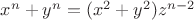 $ x^{n}+y^{n} = (x^{2}+y^{2})z^{n-2} $