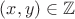 $(x,y) \in \mathbb{Z}$