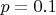 $p = 0.1$
