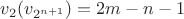 $v_2(v_{2^{n+1}})=2m-n-1$