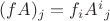 $(fA)_j = f_i A^i{}_j$