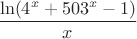 $\dfrac{\ln(4^x+503^x-1)}{x}$