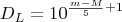 $$
D_{L} = 10^{\frac{m-M}{5}+1}
$$