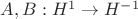 $A,B:H^1\to H^{-1}$