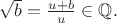 $\sqrt{b}=\frac{u+b}{u}\in\mathbb{Q}.$