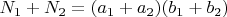 $N_1+N_2=(a_1+a_2)(b_1+b_2)$