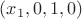 $(x_1, 0, 1, 0)$